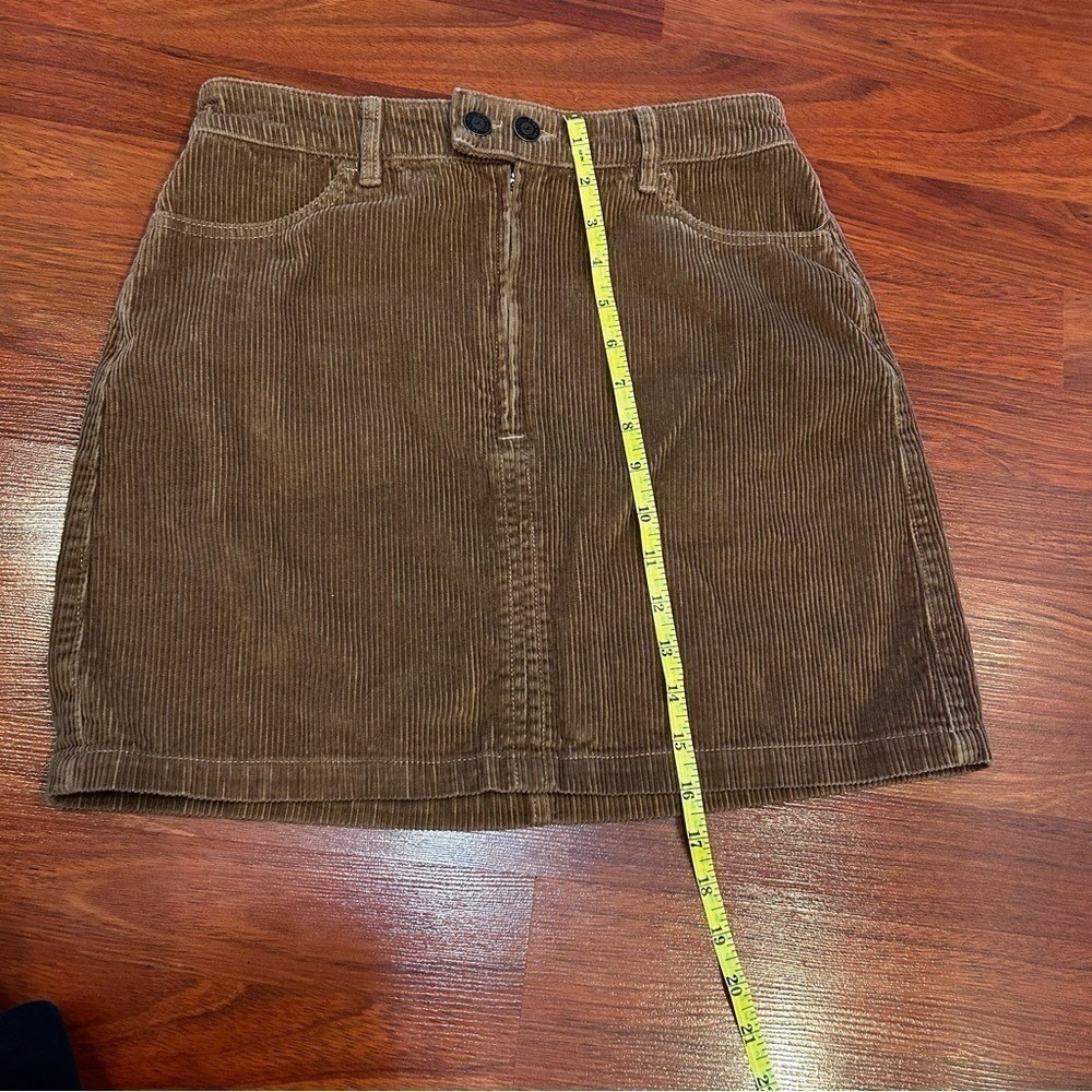 Hollister High-Rise Brown Corduroy Mini Skirt Size 7 Cotton 4-Pocket - Picture 6 of 6